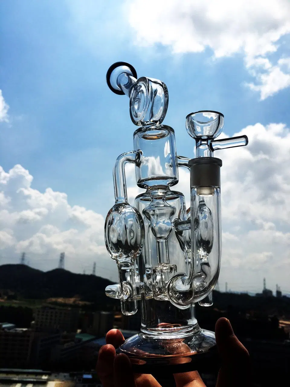 China Manufacturer New Heady DAB Rig Glass Water Pipe, Diamond Glass Wholesale/Supplier Recycler Glass Smoking Pipe