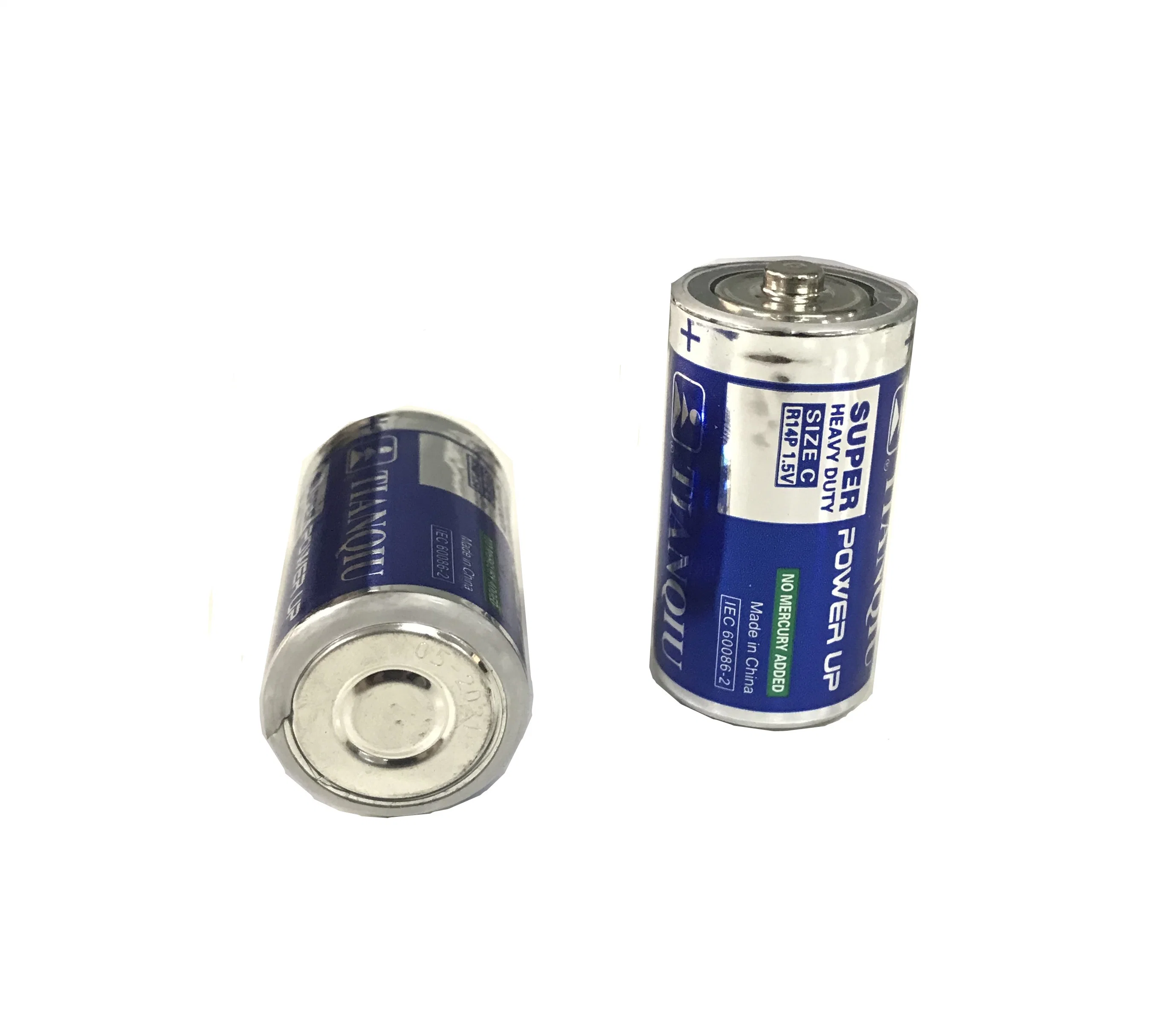 Tianqiu R14 Carbon Zinc Size C 1.5V Heavy Duty Dry Battery Wholesale