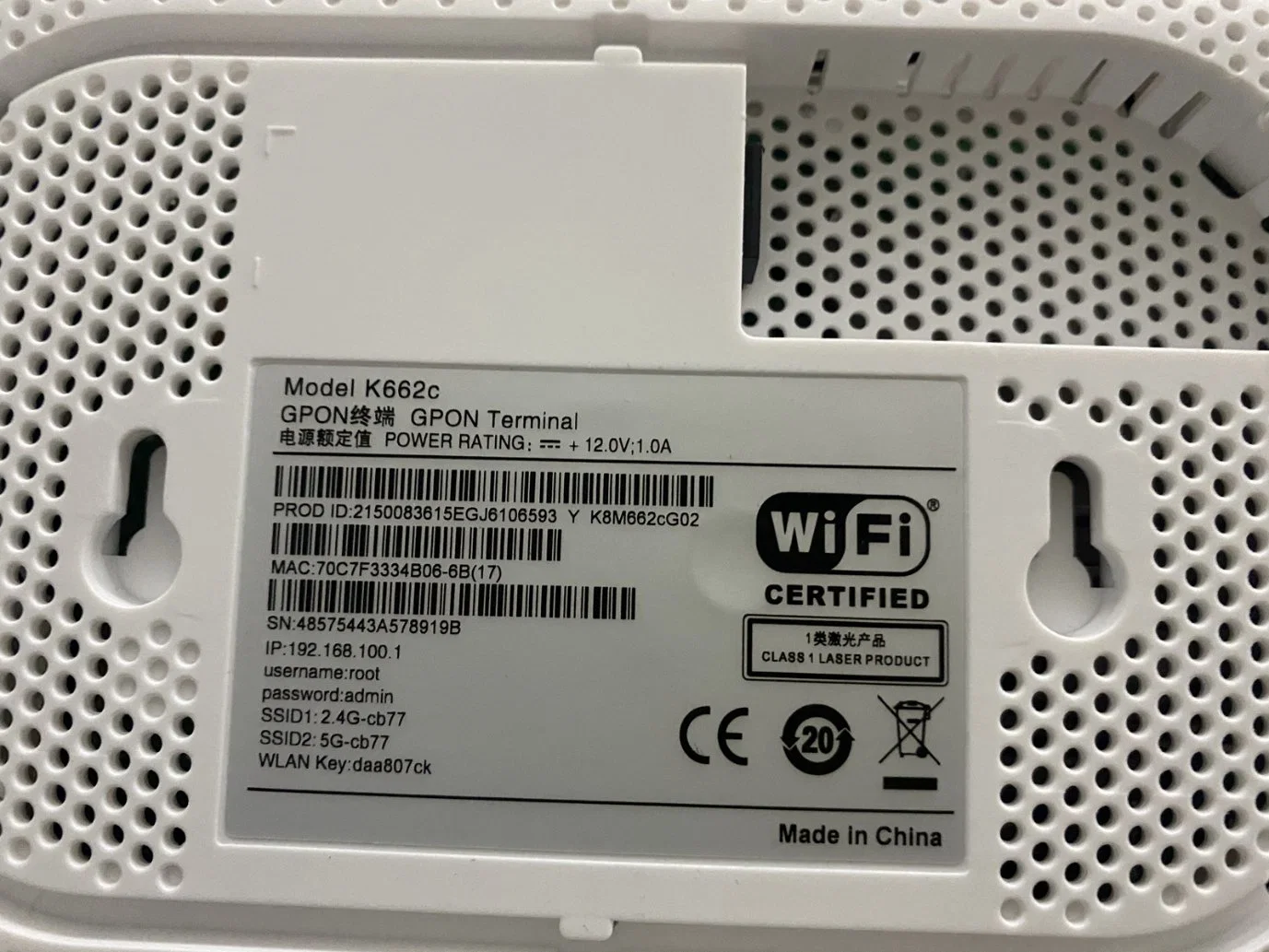 Gpon ONU Ont WiFi6 Huawei Optixstar K662c Dual Band