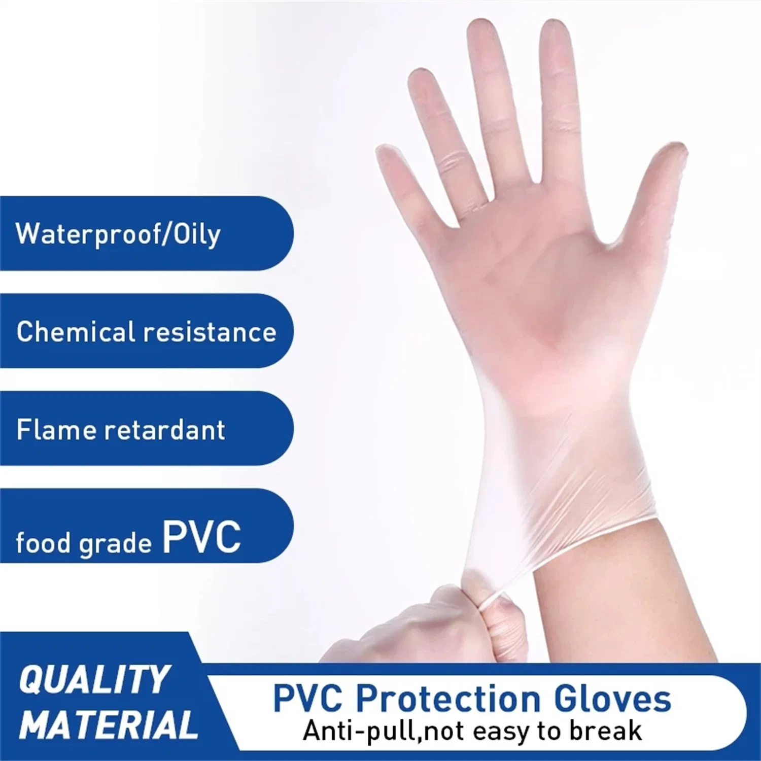 Gloves 100 PCS/Box Disposable Examination Vinyl Powder Free PVC Gloves Disposable Transparent