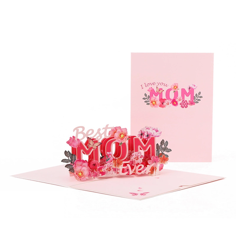 Hot Selling in Stock 3D Christmas Wedding Birthday Pop up Flower Love 3D Greeting Cards for Valentine's Day