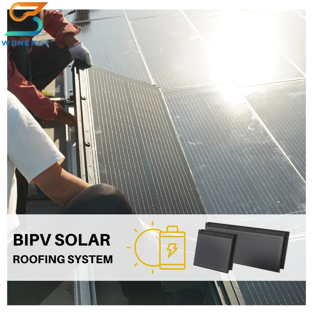 2023 Nuevo estilo 87W Solar Shingle techo baldosas flexible Fotovoltaica Baldosas de techo solar