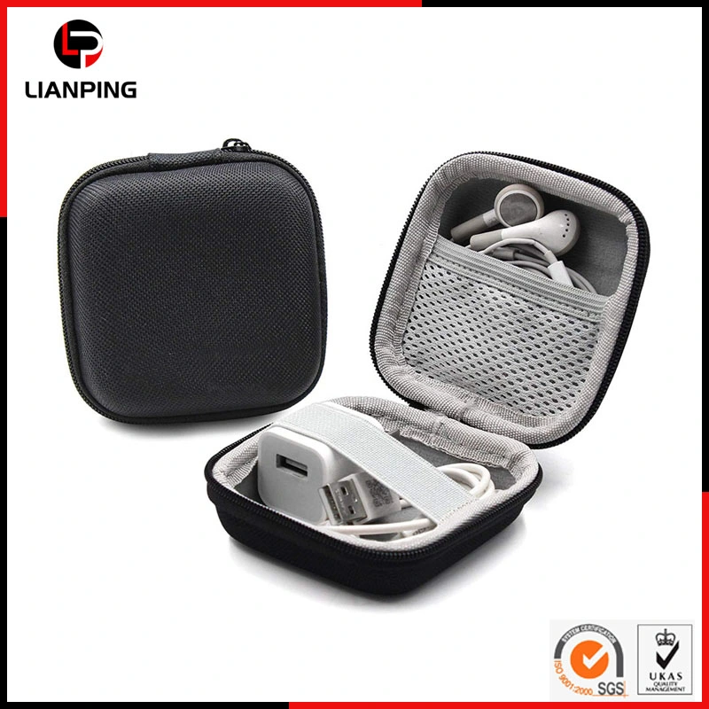 Shockproof Water-Resistant Hard EVA Earphone Case with Mesh Pocket