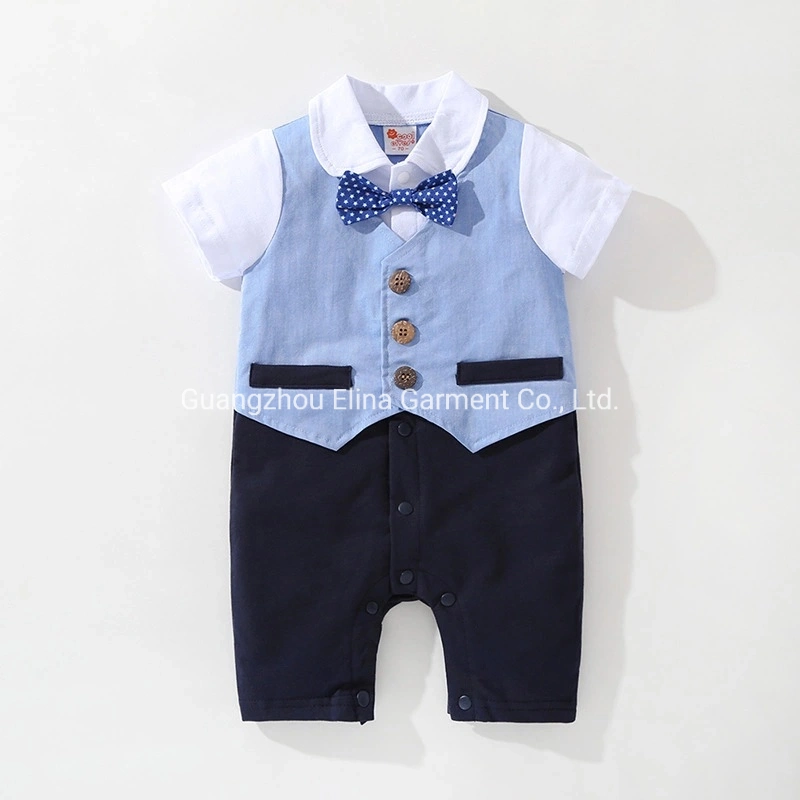 2021 New Spring Autumn Infant Gentleman Long-Sleeved Handsome Cotton Romper Newborn Baby Clothes Boys Apparel