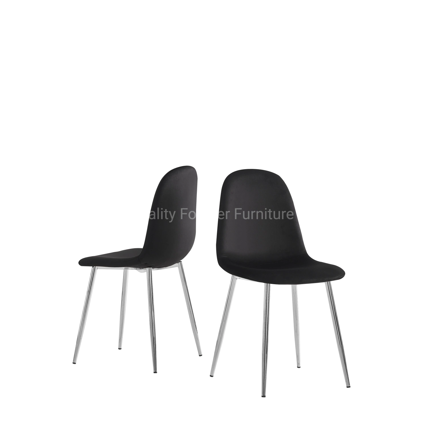 Luxueux style cadre en acier Meubles de café Table ensemble de chaises Café restaurant Meubles Restaurant chaise de loisirs noire