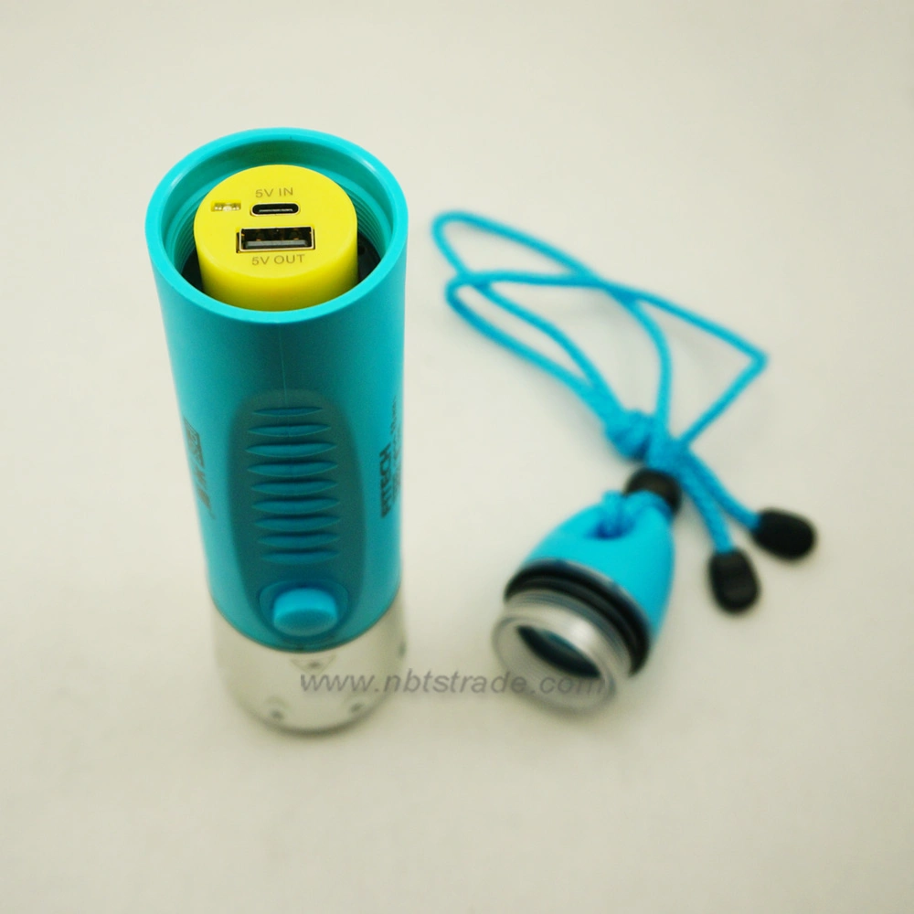 F8 LED Diving Flashlight USB Charge