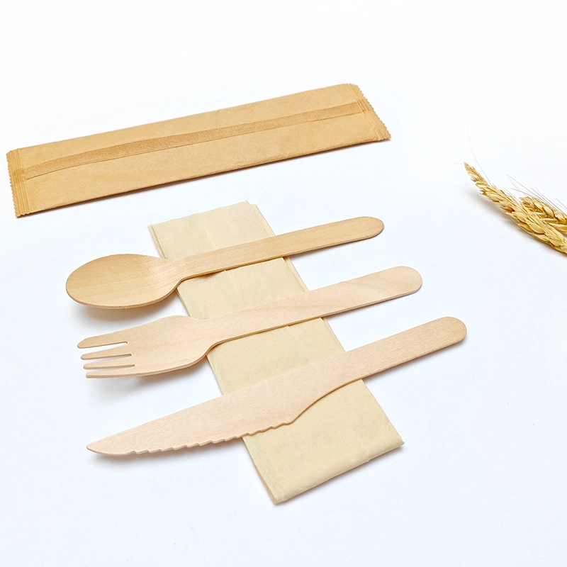 Factory Eco Friendly Disposable Wooden Cutlery Sets