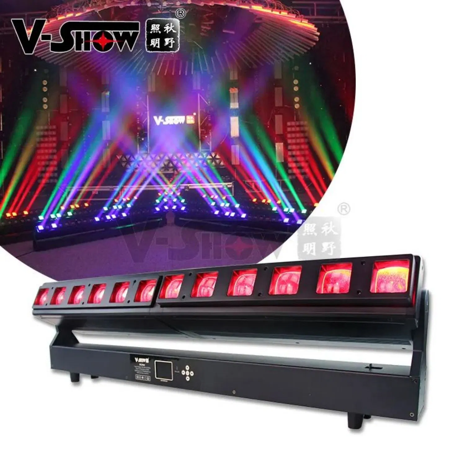 Светодиодная светодиодная светодиодная панель V-Show Moving Beam LED Bar 12*40W RGBW 4 дюйма 1