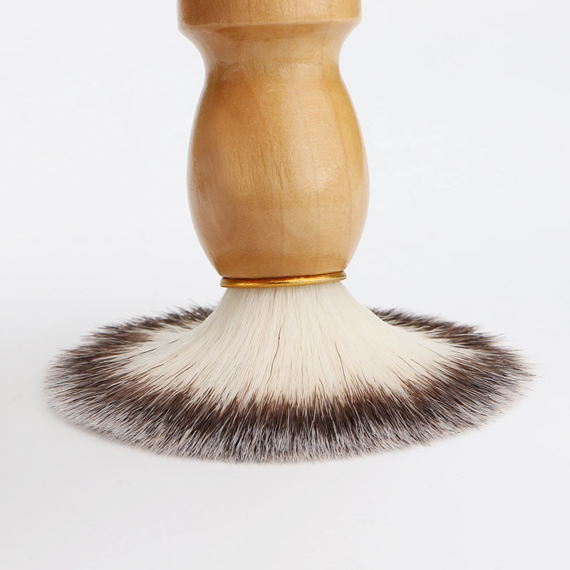 Synthetic Soft Nylon Shave Brushes Natural Wood Handle Barber Face Cleaning Tool Shaving Brush