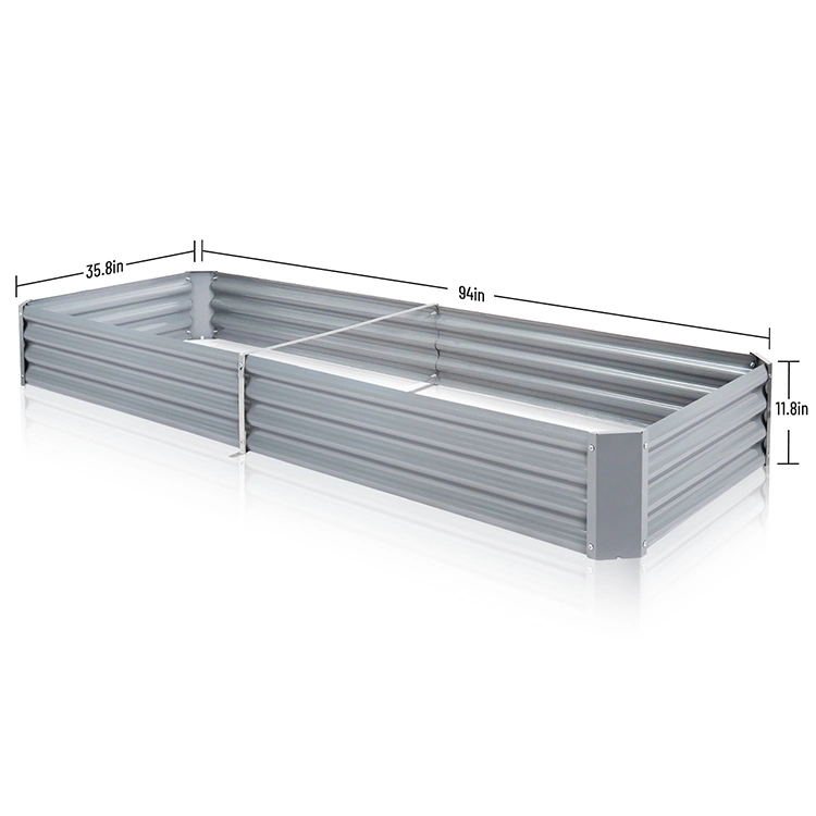 Rectángulo exterior gran DIY corrugado modular de la sembradora de hortalizas juegos de caja metálica de acero galvanizado jardín enarbolado cama