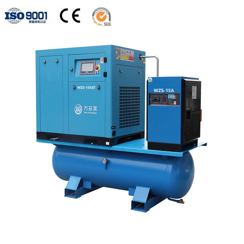 Factory Wholesale/Supplier Price of 8/10/13/16bar Compact Combined All in One Electric Tank Mounted Portable Pm VSD Screw Air Compressor for Industrial Laser Cutting CE