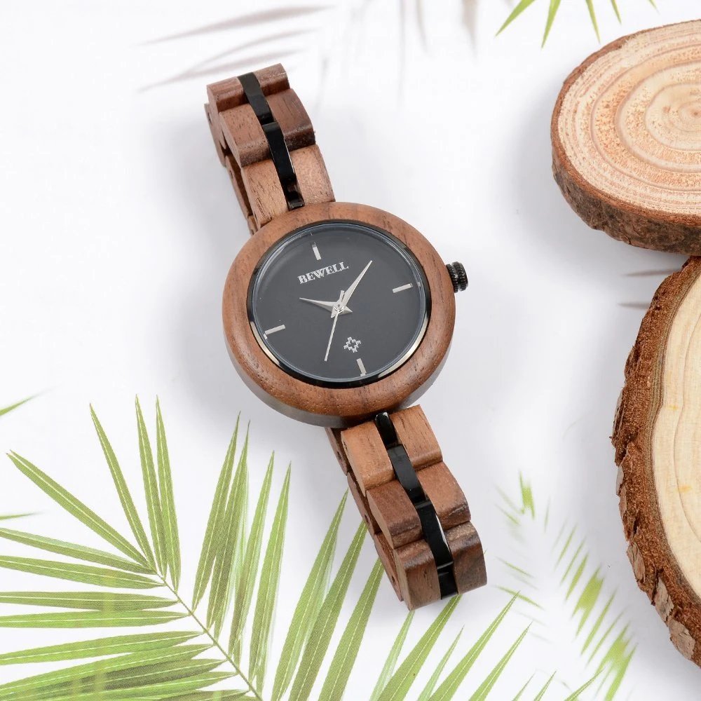 Fast Delivery Stock Fashion Wooden Handcrafted Ladies Quartz Wrist Watch