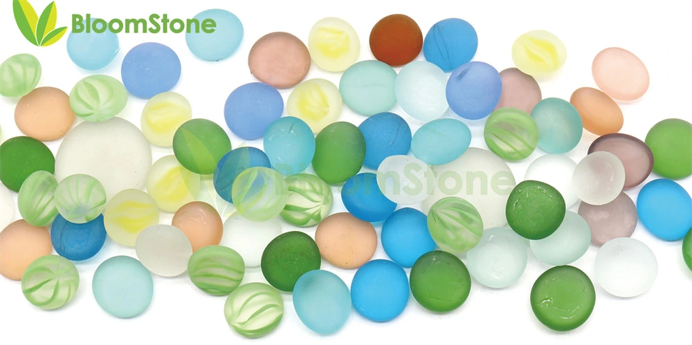 17-19mm Glass Gems Green Glass Beads for Fire Pit and Aquarium Decoration