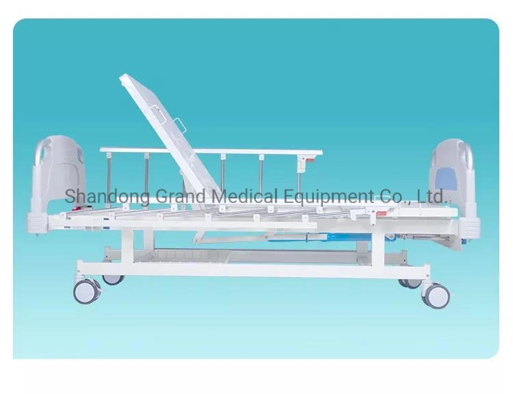 3 Function Manual Lifting Adjustable Hospital Bed Medical Patient Nursing Bed with ABS Bedhead