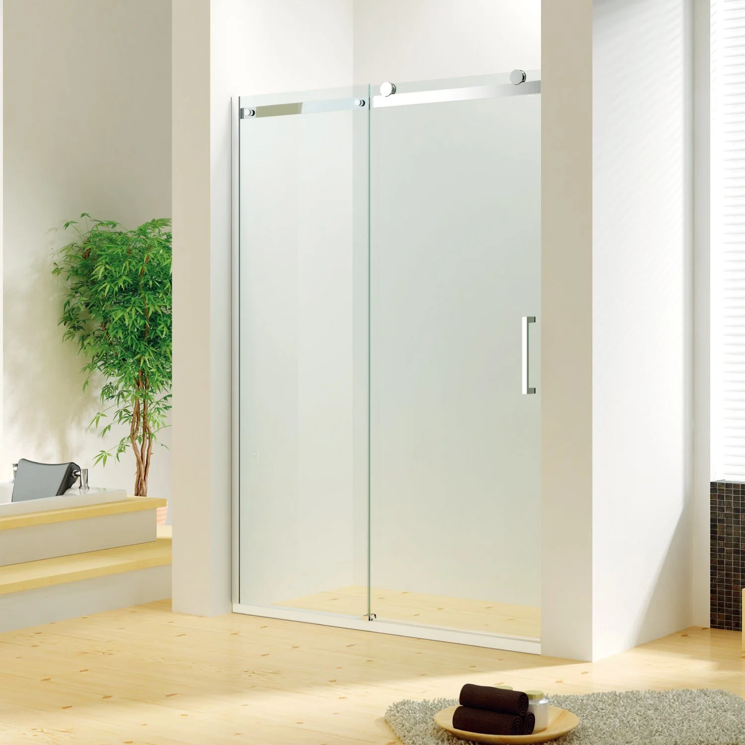 Shower Enclosure Tempered Glass Bathroom Sliding Framed Shower Door