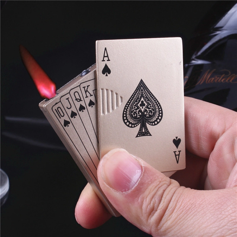 Prueba de divisas Póker Card Shape Gas lighter