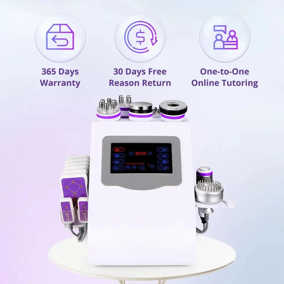 Cavitación de vacío multifuncional elevación facial forma corporal Slimming RF 9 En 1 Lipo máquina de cavitación 40K