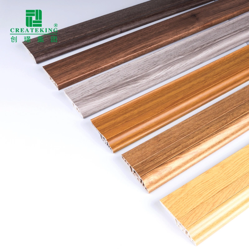 China fabricante madeira grão Decorativo PVC plástico piso rodapés de parede Placa