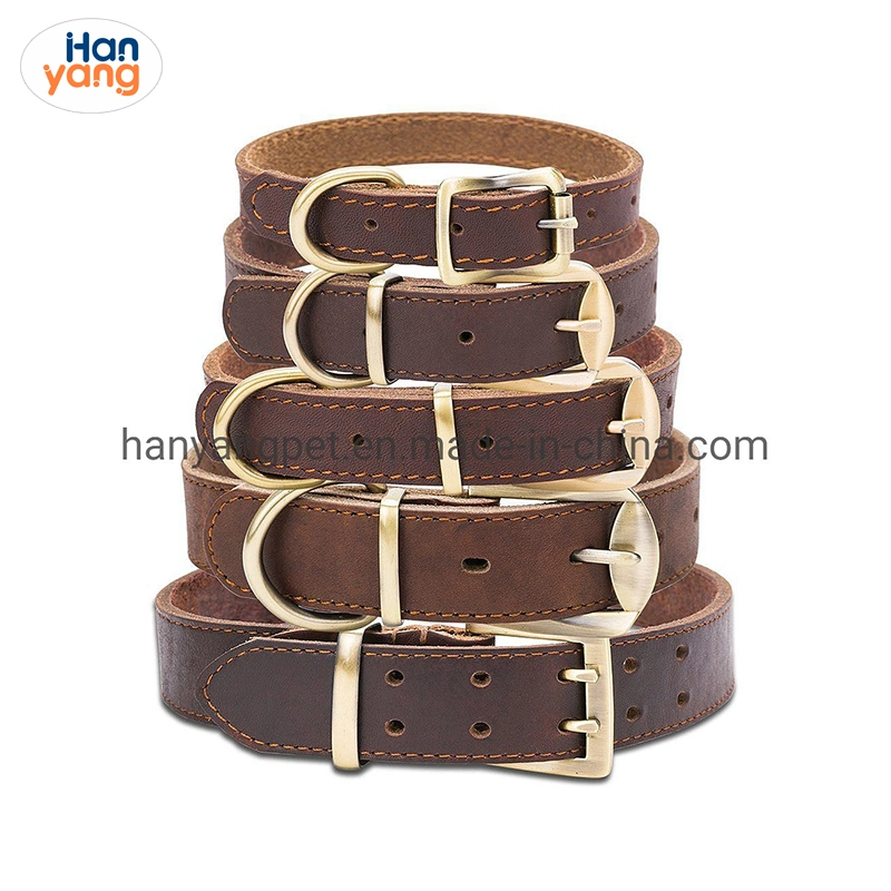 Hanyang OEM Pet Accessories Pet Product Custom Luxury Leather Pet Dog Cat Collar