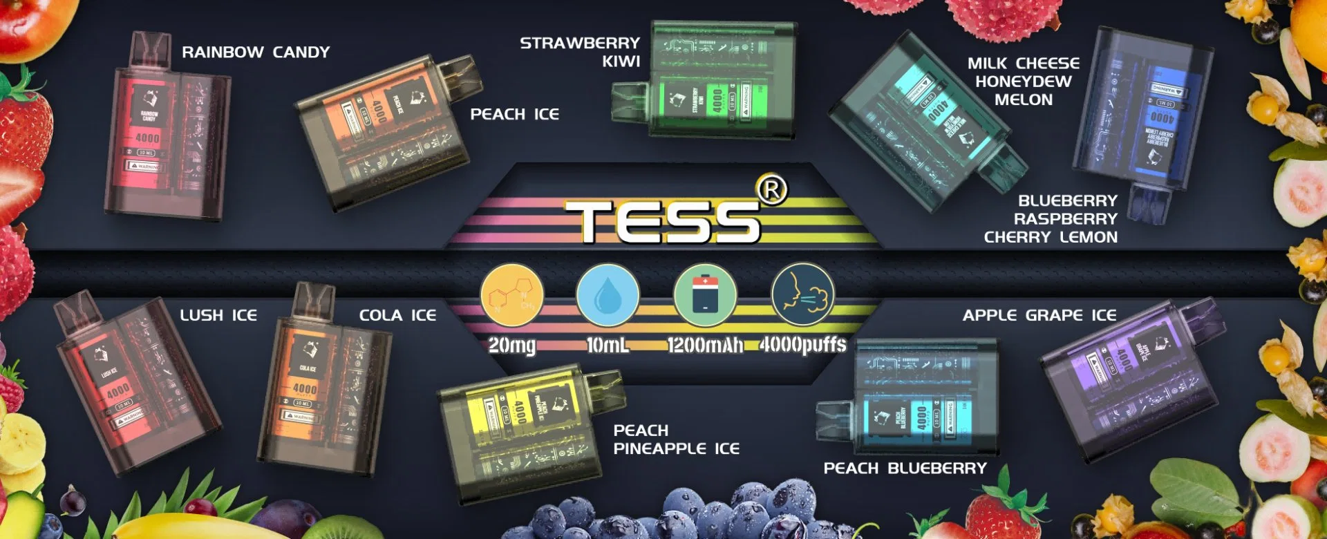Tess Mod The World First 2 Flavors in 1 Disposable Vape Pen