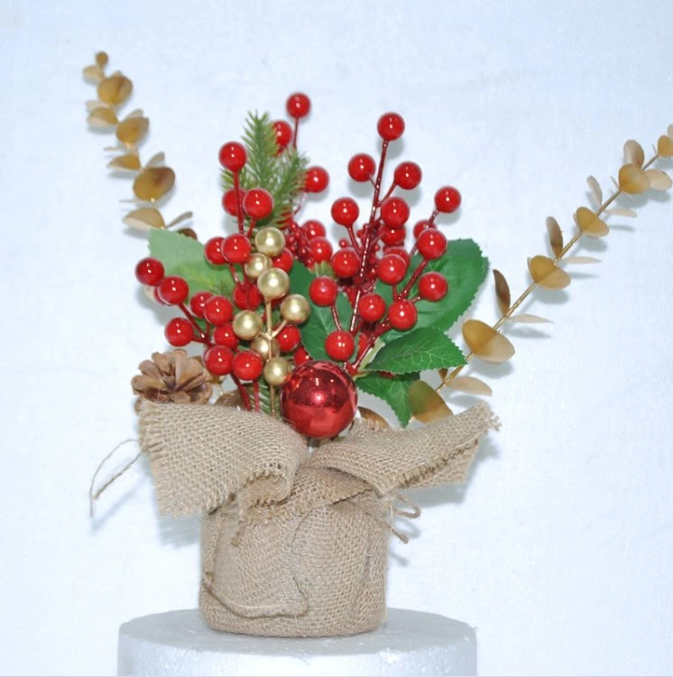 Small Christmas Tree Artificial Tree 20 Inches with Pine Cones for Tabletop