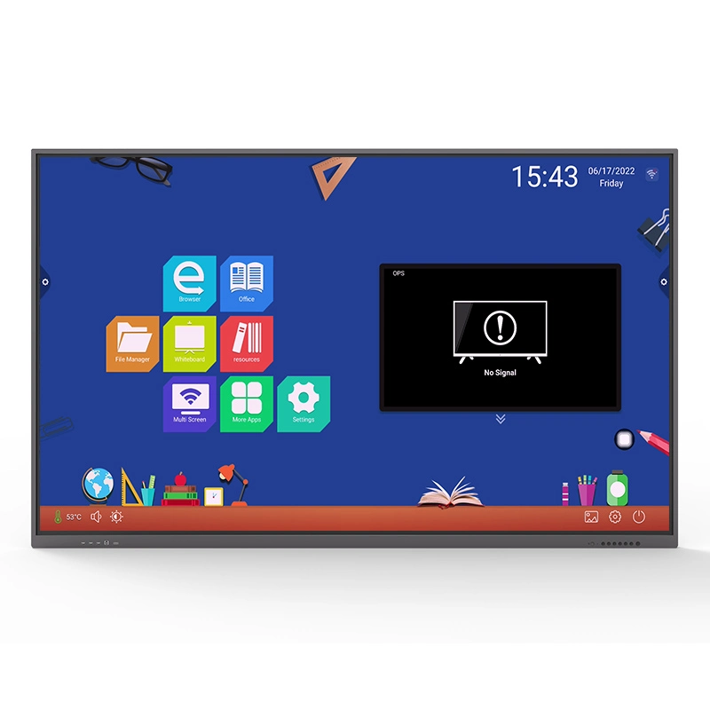 Multi Touch 20 Point IR Touch Interaktives Whiteboard 75 Zoll Android 11 Version für Konferenzen