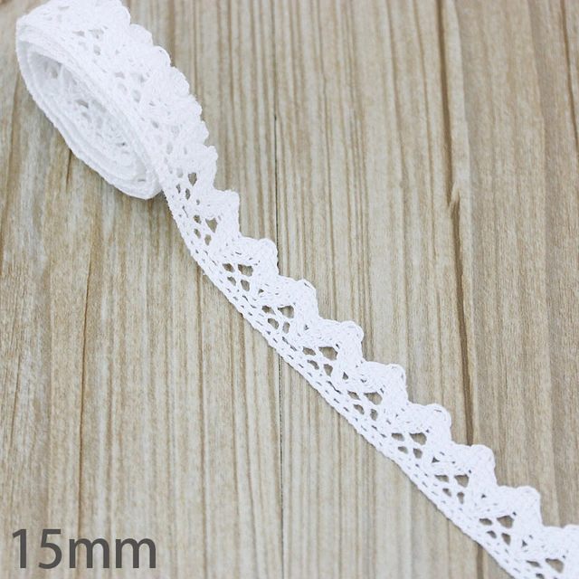 White Cotton Embroidered Lace Net Fabric Trim DIY Sewing Handmade Craft