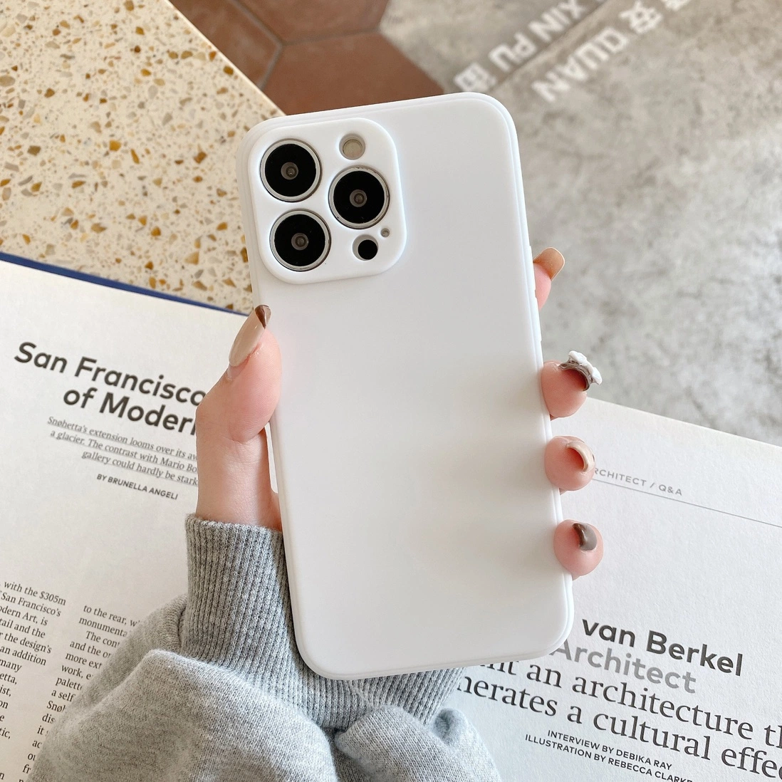 Funda de teléfono móvil completa de silicona sólida y económica para iPhone14 13 PRO Max