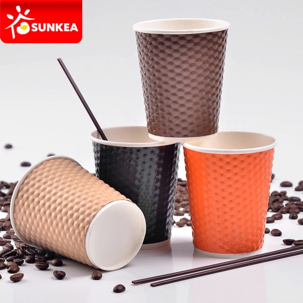 Sunkea Custom Logo Printed High quality/High cost performance Double Single Wall Disposable Hot Coffee Paper Cup Party Favors Beverage Support