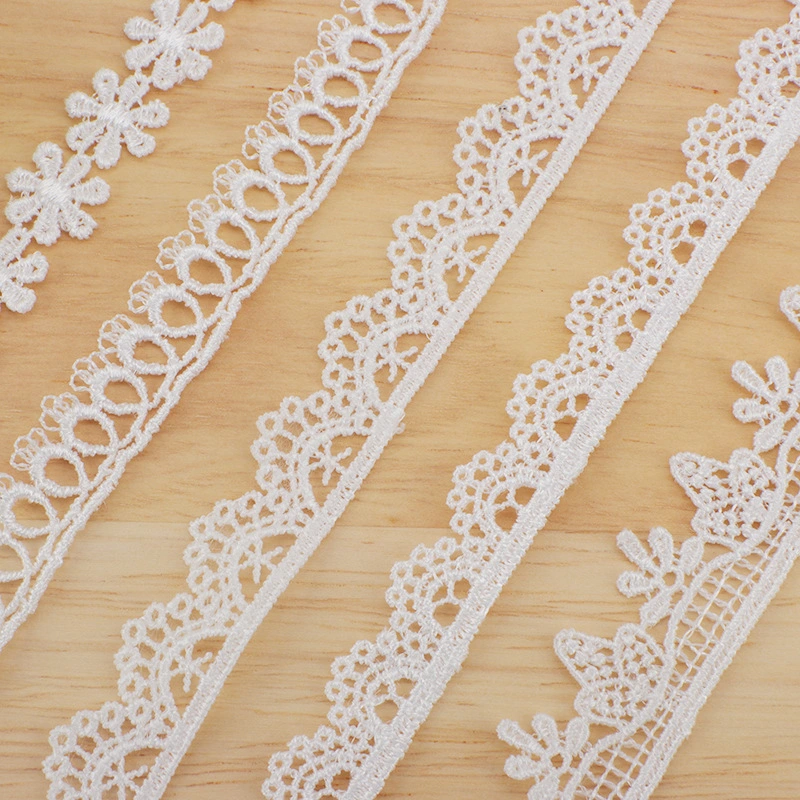 Fabricante do olhal do Floral Branco grossista bordados 100% algodão Seda Leite Suite Lace Passamanarias