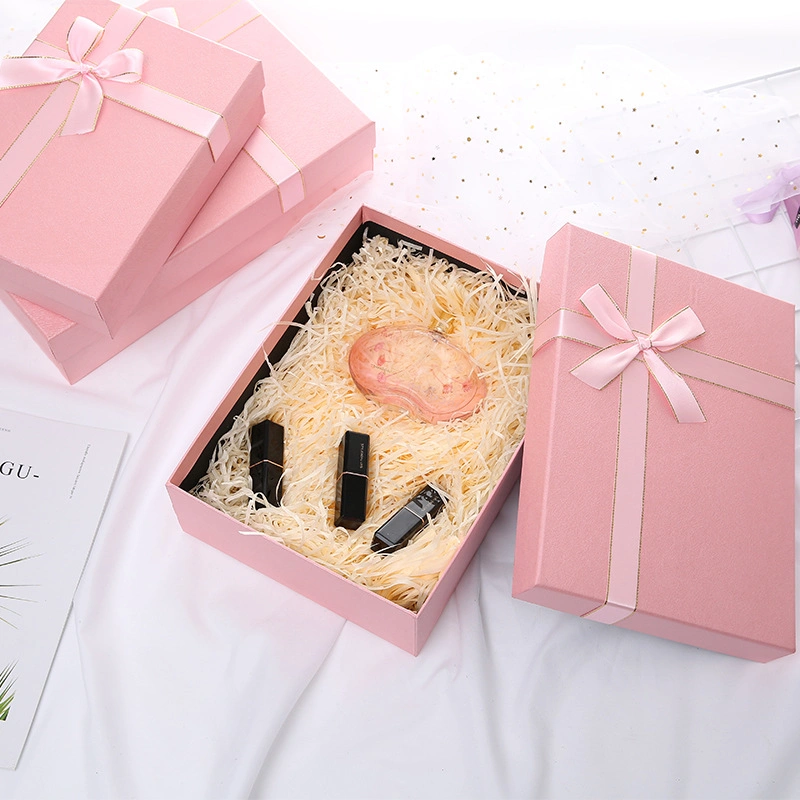 Luxury Pink Jewelry Gift Box Customized Tie with Lid Packaging Paper Box