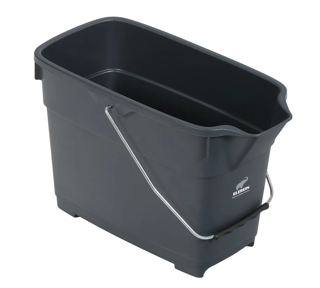 Yellow Single Handle Elerein Af08174 Rectangular Cleaning Bucket with Gray Filter Plate