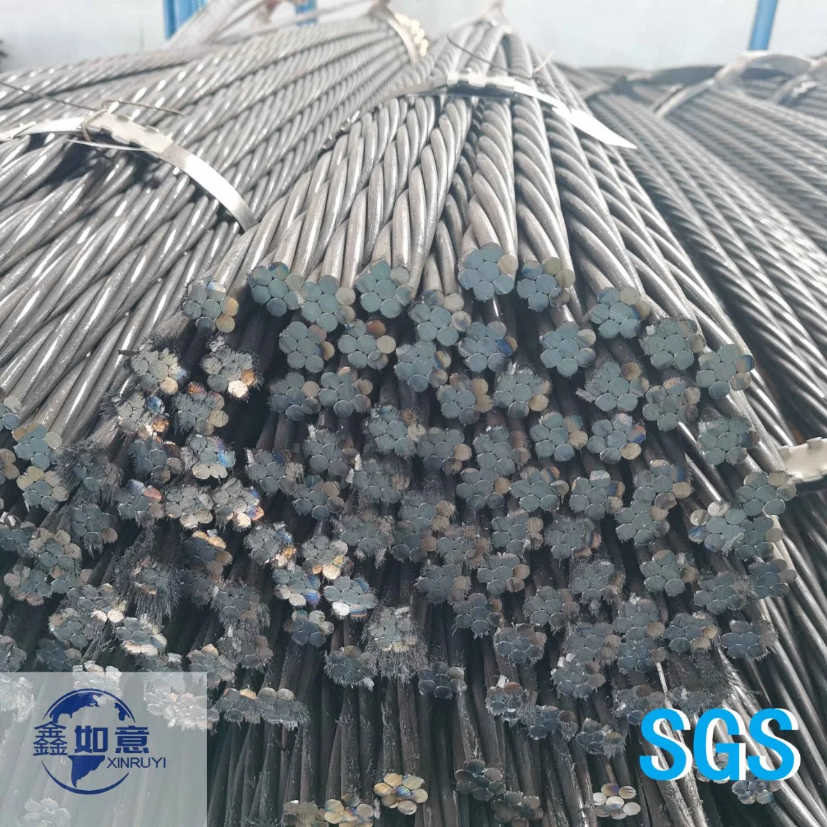 Galvanized Steel Wire Strand 8.0mm 7*2.65mm for ACSR Core with ASTM B 498 475 Standard Guy Wire Stay Wire Cable