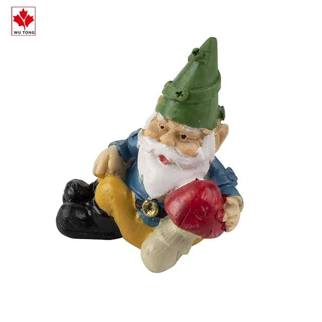 Funny Ornament Craft Resin Mini Gnome Figurine Set in Funny Yoga Poses Garden Decor