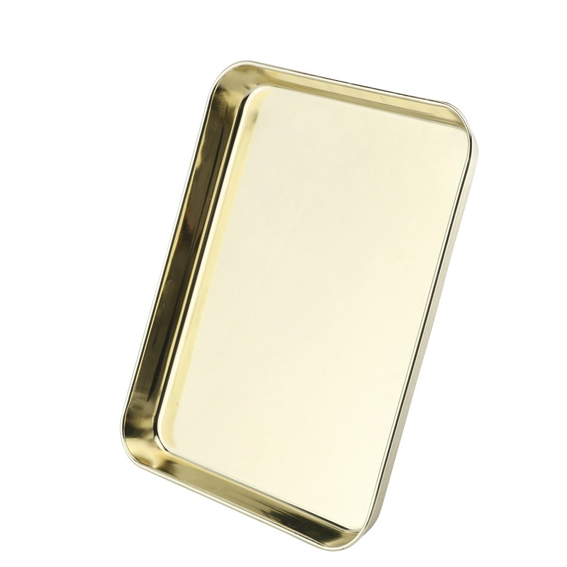 Custom Logo 1inch Mirror Polished Gold Dinner Serving Plate