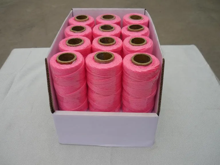 Nylon Polyester PP PE Twine Fishing Rope Fluo Neon Color Multilfilament Twine Mix Colored Braided Twisted Mason Line Brick Line Builder Twine Building Line