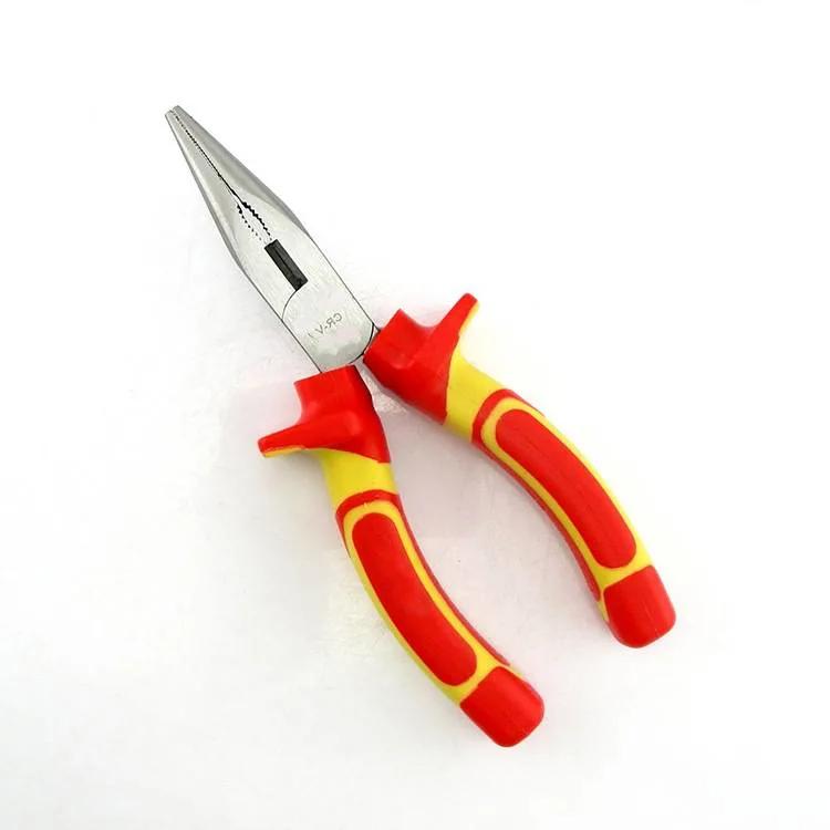 VDE Insulated Electrical Long Nose Pliers with TPR Handle