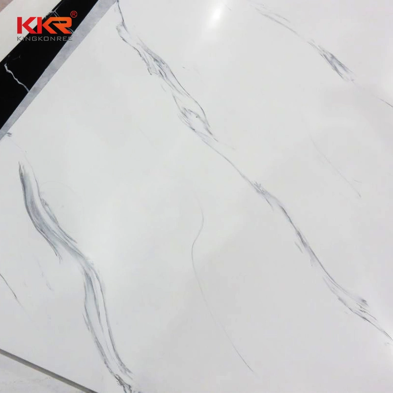 Kkr Marble Imitation Artificial Stone Slabs Customized Solid Surface for Wall Panel and Countertops