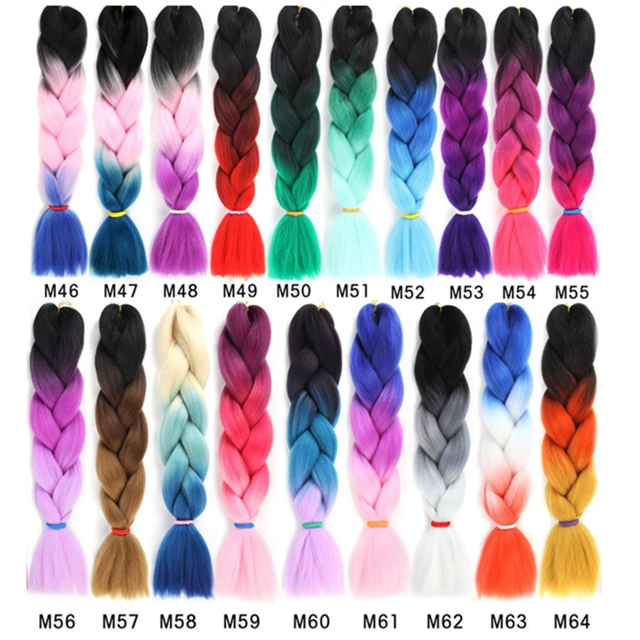 24-Polegadas 3-Color Jumbo Braid Cabelo Peruca Extensão do acessório de moda