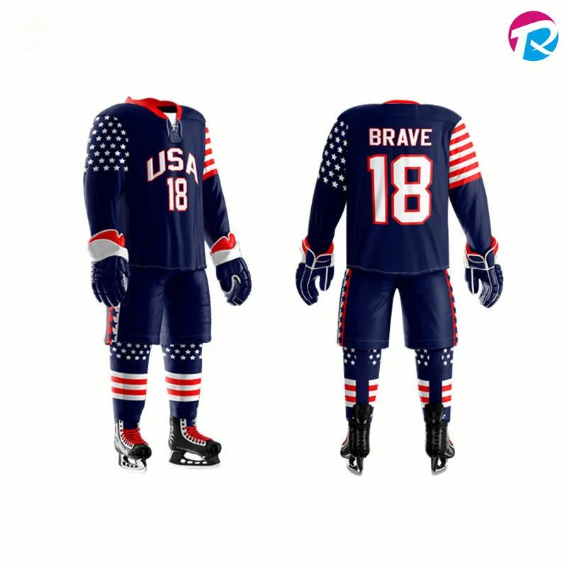 Custom Logo Reversible Blank Hockey Uniform Ice Hockey Jersey Sublimation Wholesale Design Your Own Uniforms Sports Wear