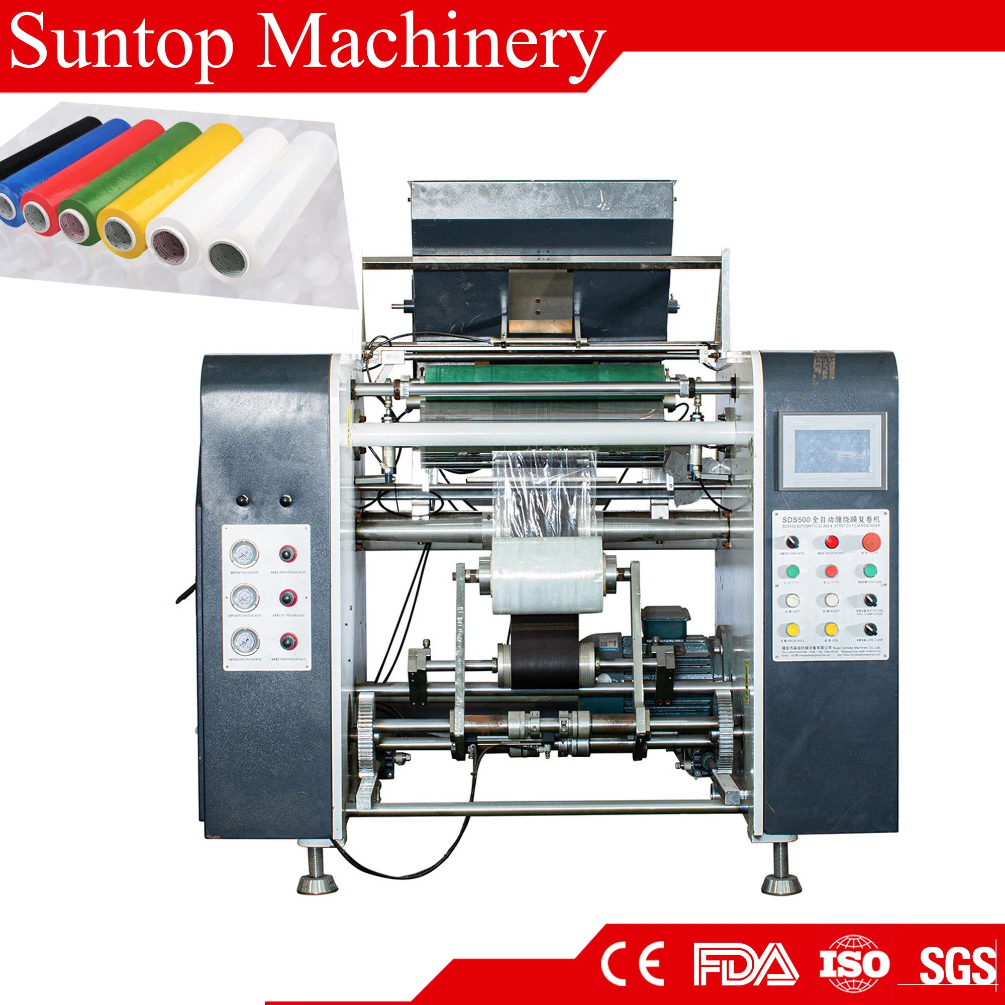 High Speed Fully Automatic Stretch Film Slitting Rewinding Rewinder Machine