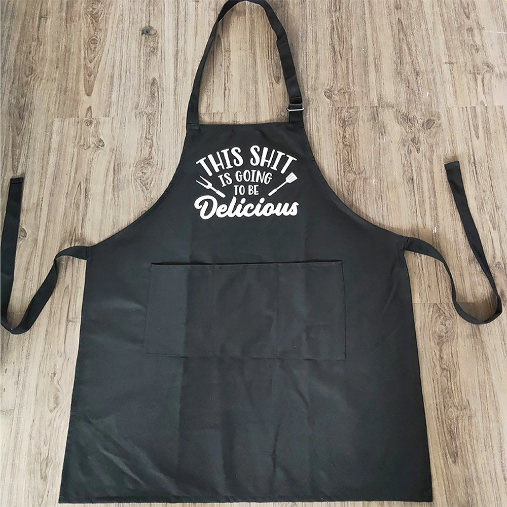 Polyester BBQ Kitchen Cooking Apron Set with Pocket