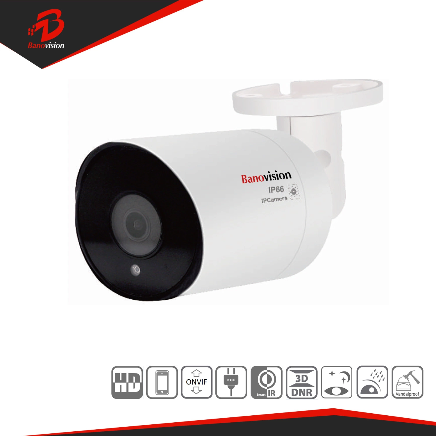 H. 265 caméra infrarouge à tube IP PoE pour réseau étanche de vidéosurveillance 5 MP avec distance IR de 30 m du fournisseur de caméras de vidéosurveillance