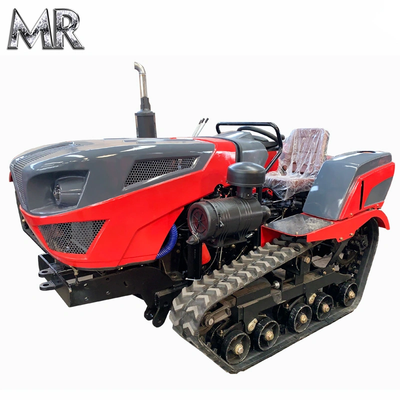 Agricultural Farm Rubber Track 50HP Crawler Tractor with Rotary Tiller