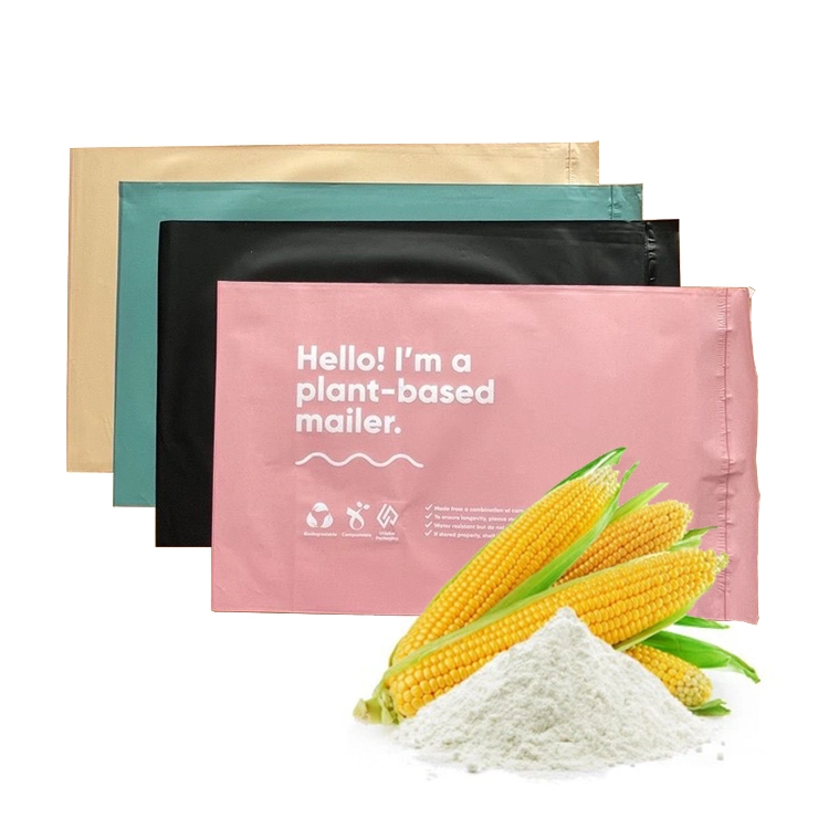 100% biodegradable PLA maicena envases de prendas de vestir con toque bolsa compostable autoadhesivas