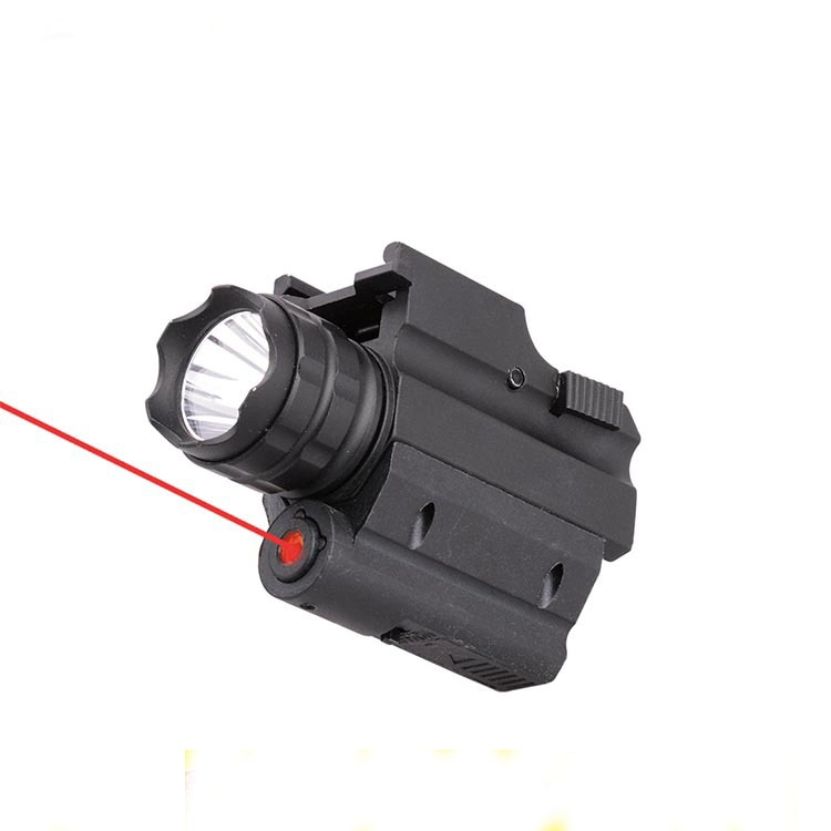 Tactical 250 Lumens Aluminium Compact Weapon Red Laser with Strobe LED Torch Flashlight