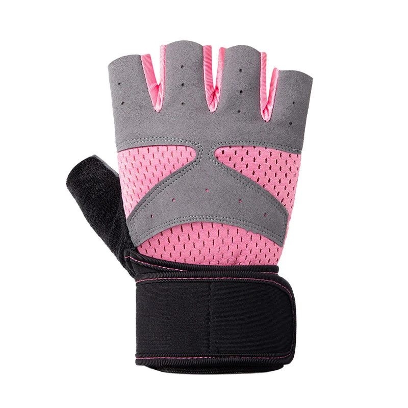 Wholesale/Supplier Unisex Non Slip Fitness Deadlift Pink Breathable Half Finger Weightlifting Gloves