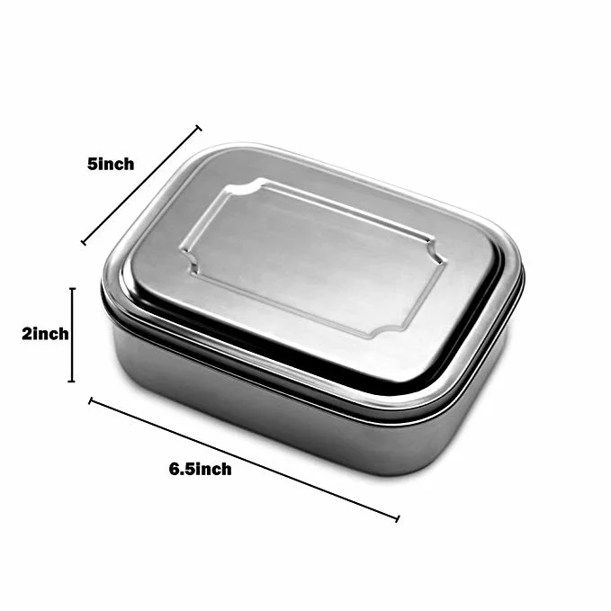 304 Stainless Steel Sealed Leakproof Square Lunch Box for Student