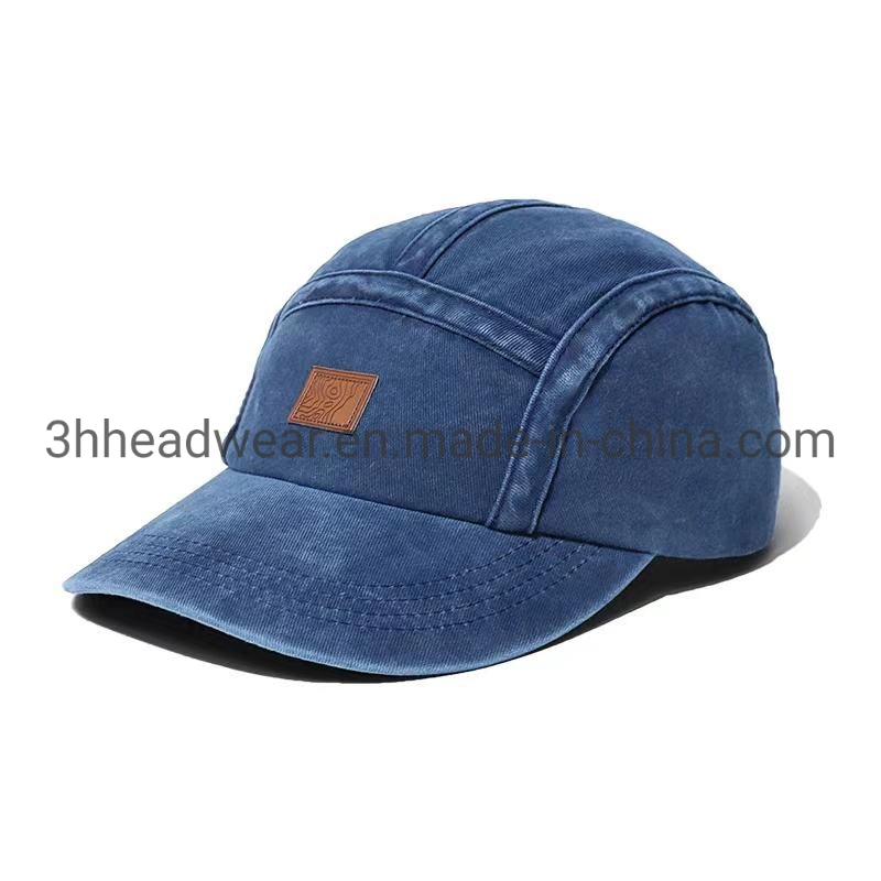 Logotipo personalizado Plain Adulto hombres mujeres Camper Camp Cap Distressed Goras Vintage lavado 5 Panel de béisbol papá sombreros