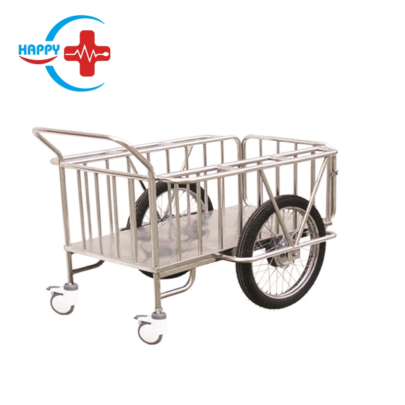 Hc-M059 Hospital Movable Trolley Stainless Steel Medical Trolley Cart with Wheels